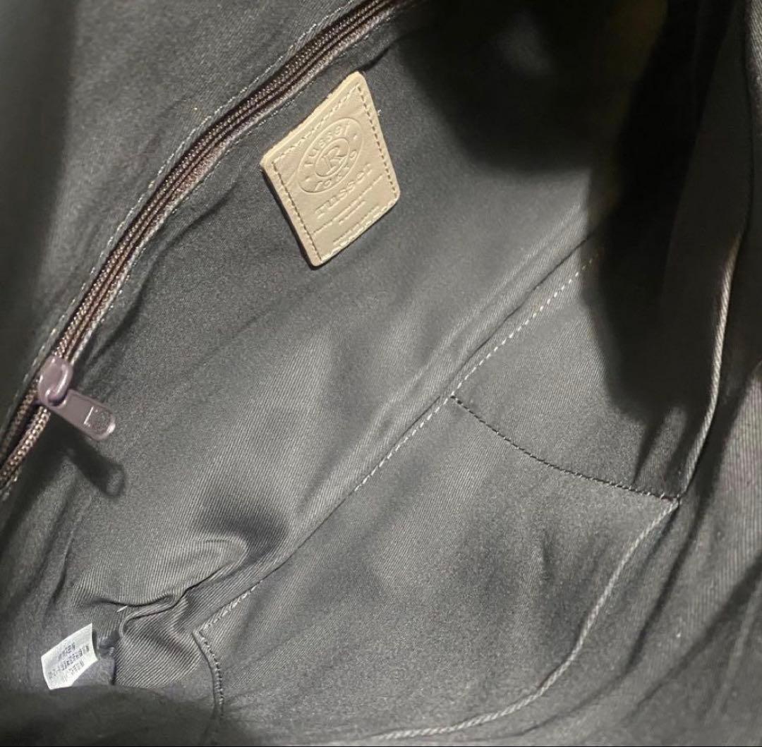 最終価格美品russetエンボスモノグラムソフトレザーショルダーバッググレージュ