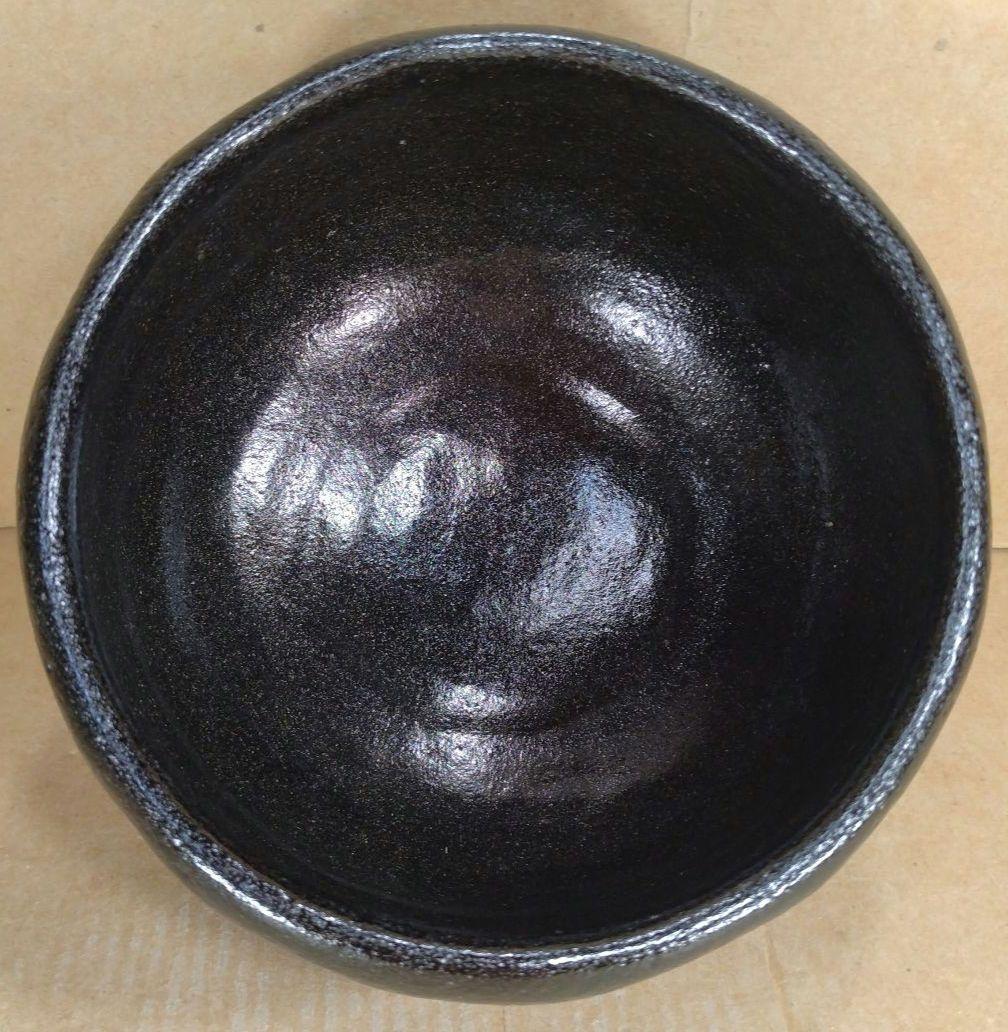 玉藻焼 二代氏家常美 黒茶碗 裏千家十五代 鵬雲斎 書付 共箱 美品 黒楽茶碗