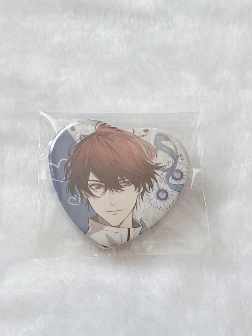 オランピアソワレ ホワイトデー ハート缶バッジ 朱砂