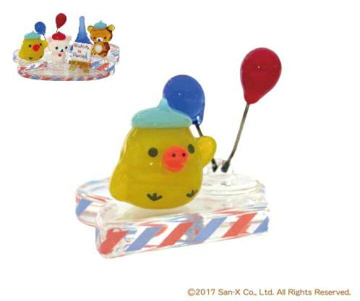 リラックマ ガラスフィギュア 3種セット キイロイトリ