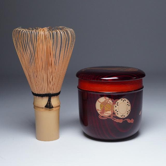 佐藤松斎　楽器蒔絵珠光棗　共箱　茶道具　茶器　輪島塗蒔絵師