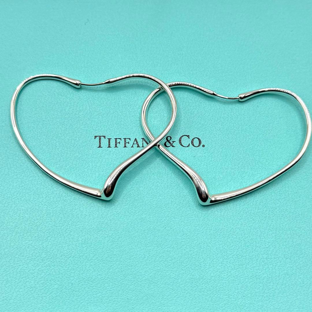 極美品 ティファニー ピアス オープンハート シルバー 925 ミディアム