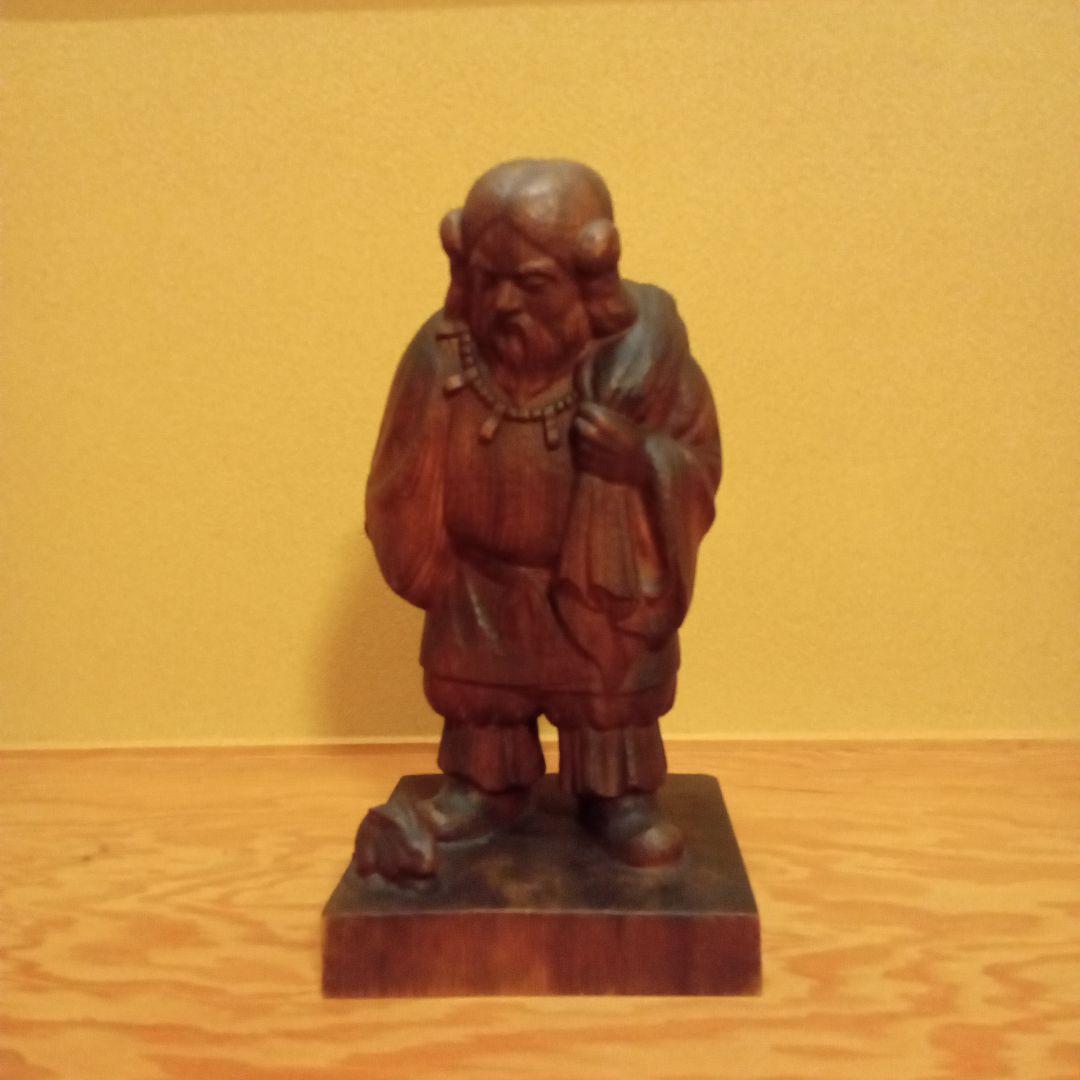 【真作】 木彫 大作 (希少大作) 因幡の白うさぎ 大国主神像 中村清人 作