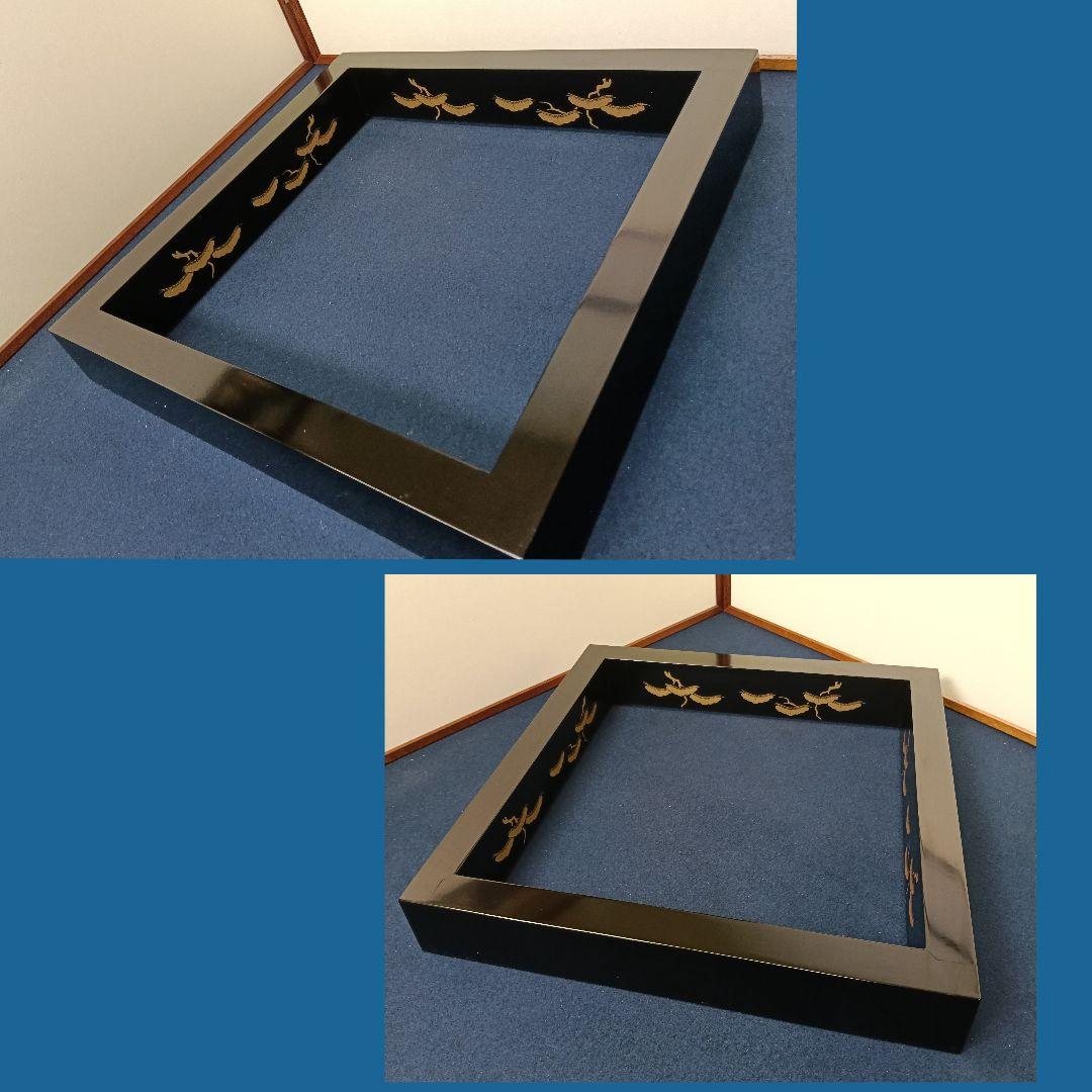 AO39 炉縁 蒔絵 老松図 松 木製 漆塗り 紙箱入 茶道具