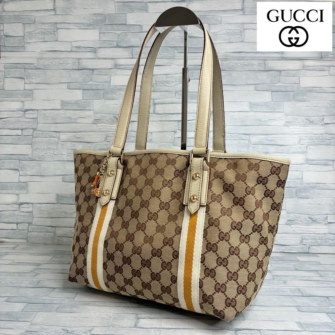 極美品　130 GUCCI グッチ　トートバッグ　ハンドバッグ　GG柄 ks4