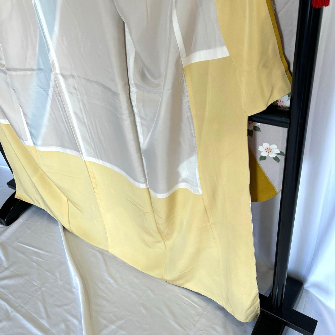 振袖☆成人式【正絹】☆身丈167 ☆黄土色系　★中古