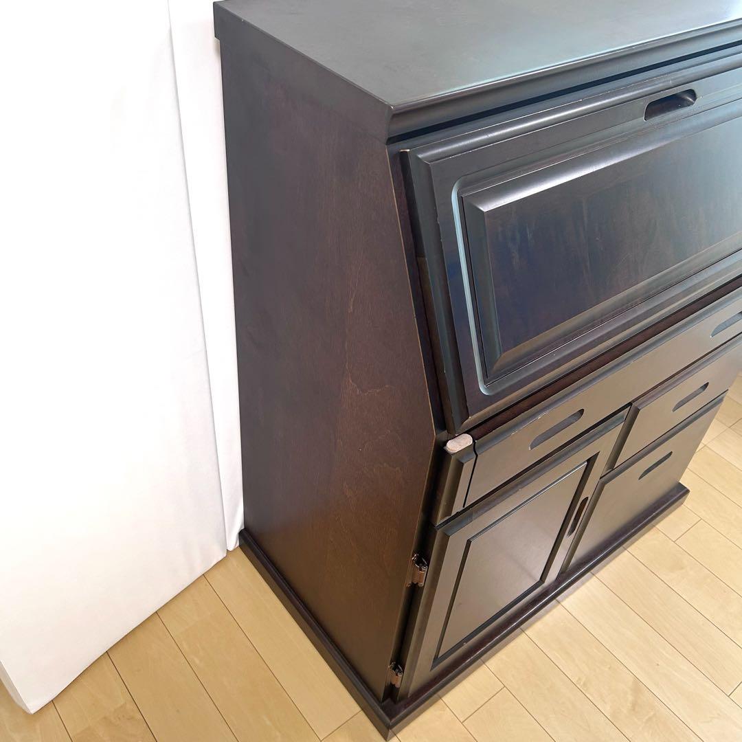 希少　大雪木工　アンティーク　ライティングビューロー　キャビネット　フルート30