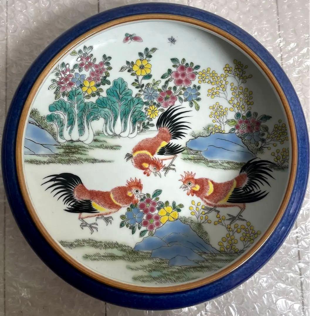 中国 骨董品 大清道光年製 筆洗 五彩鷄絵図 陶芸 古美術 。