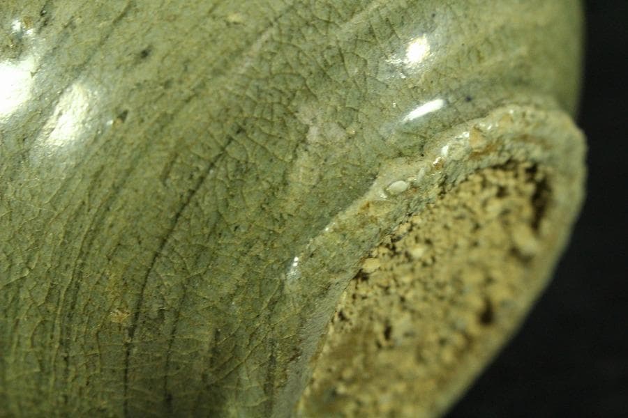 古美術 高麗 青磁 花紋 瓶 李朝(K-A620)