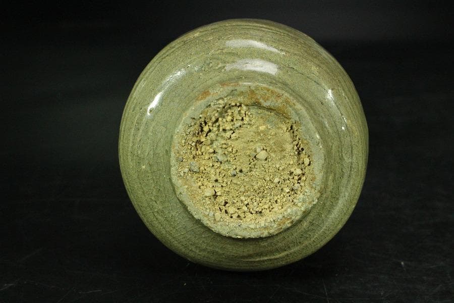 古美術 高麗 青磁 花紋 瓶 李朝(K-A620)