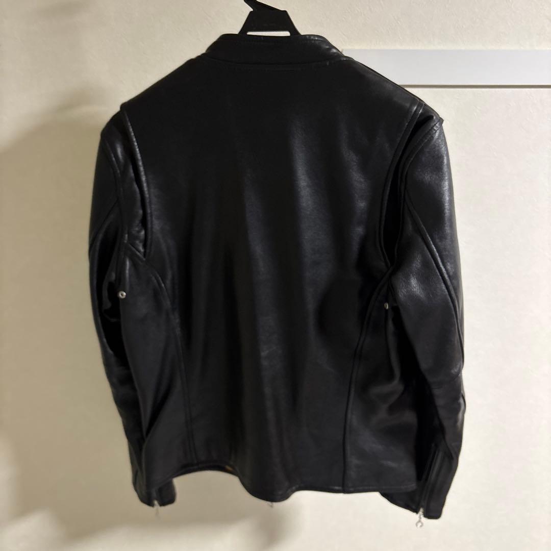 Retro Grande ブラック レザー シングルライダースジャケット L