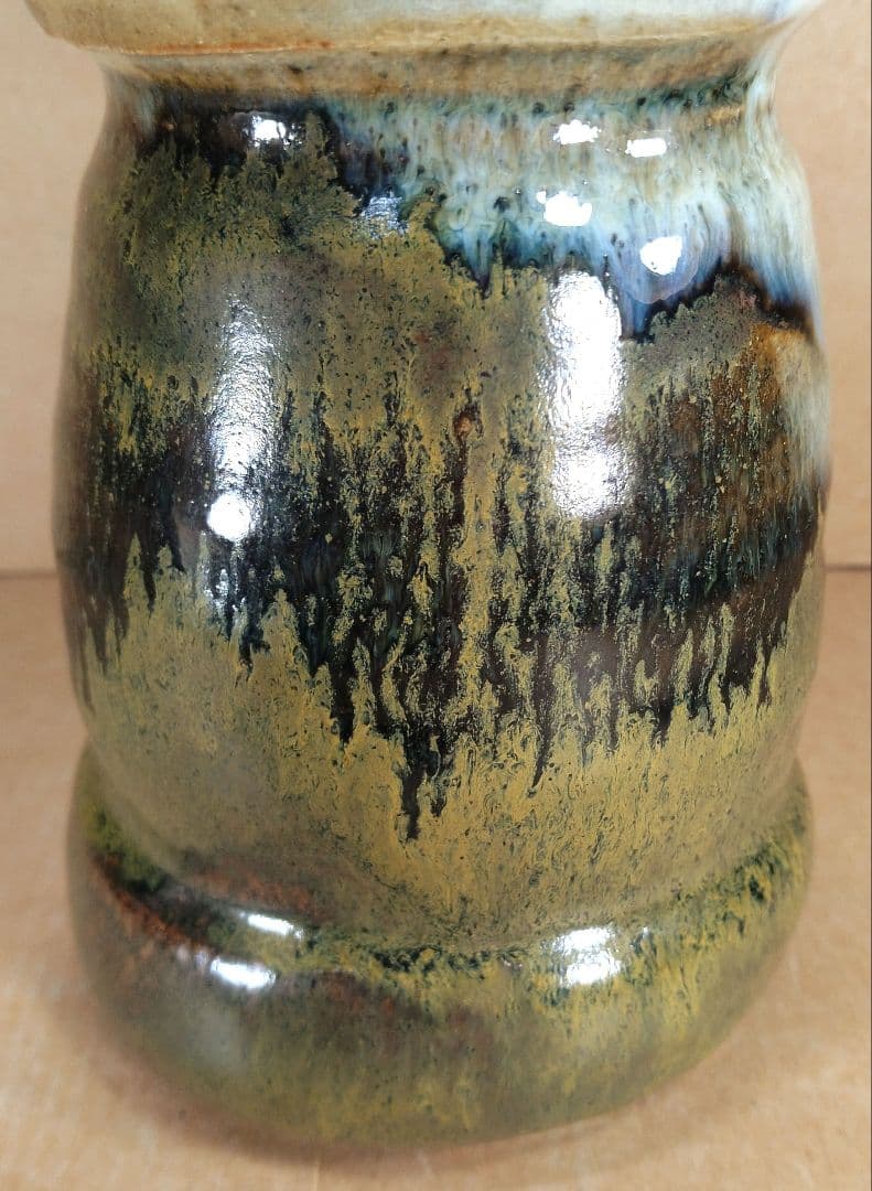 十二代 中里太郎右衛門(人間国宝 中里無庵）朝鮮唐津花入 共箱 美品 唐津焼