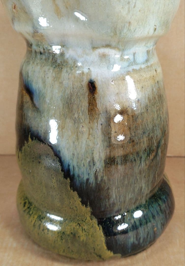 十二代 中里太郎右衛門(人間国宝 中里無庵）朝鮮唐津花入 共箱 美品 唐津焼