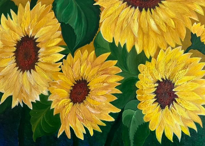 絵画｜油絵｜Sunflowers｜ひまわり｜Interior art