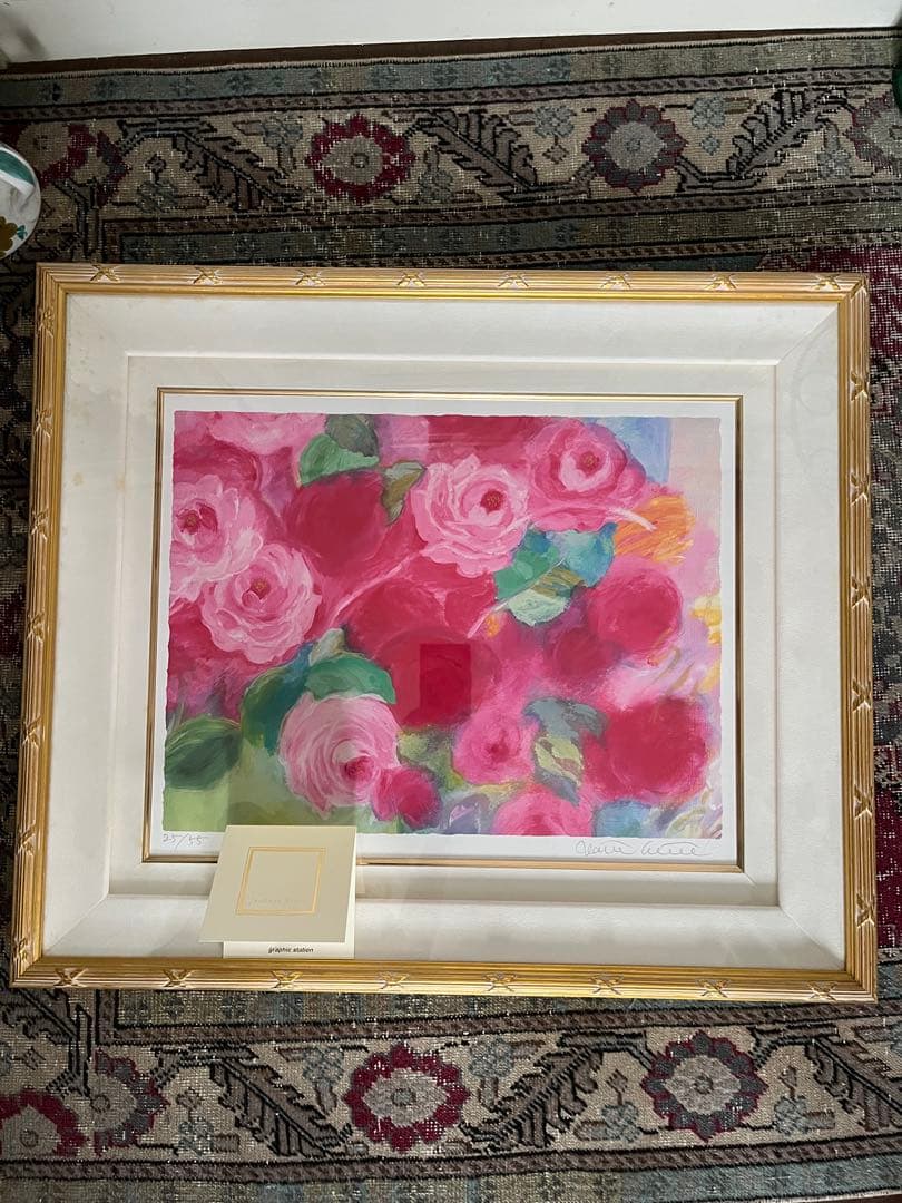 額入り版画　66×56 ジニー・キム　限定55枚　額装済　サイン、ED、証明書付