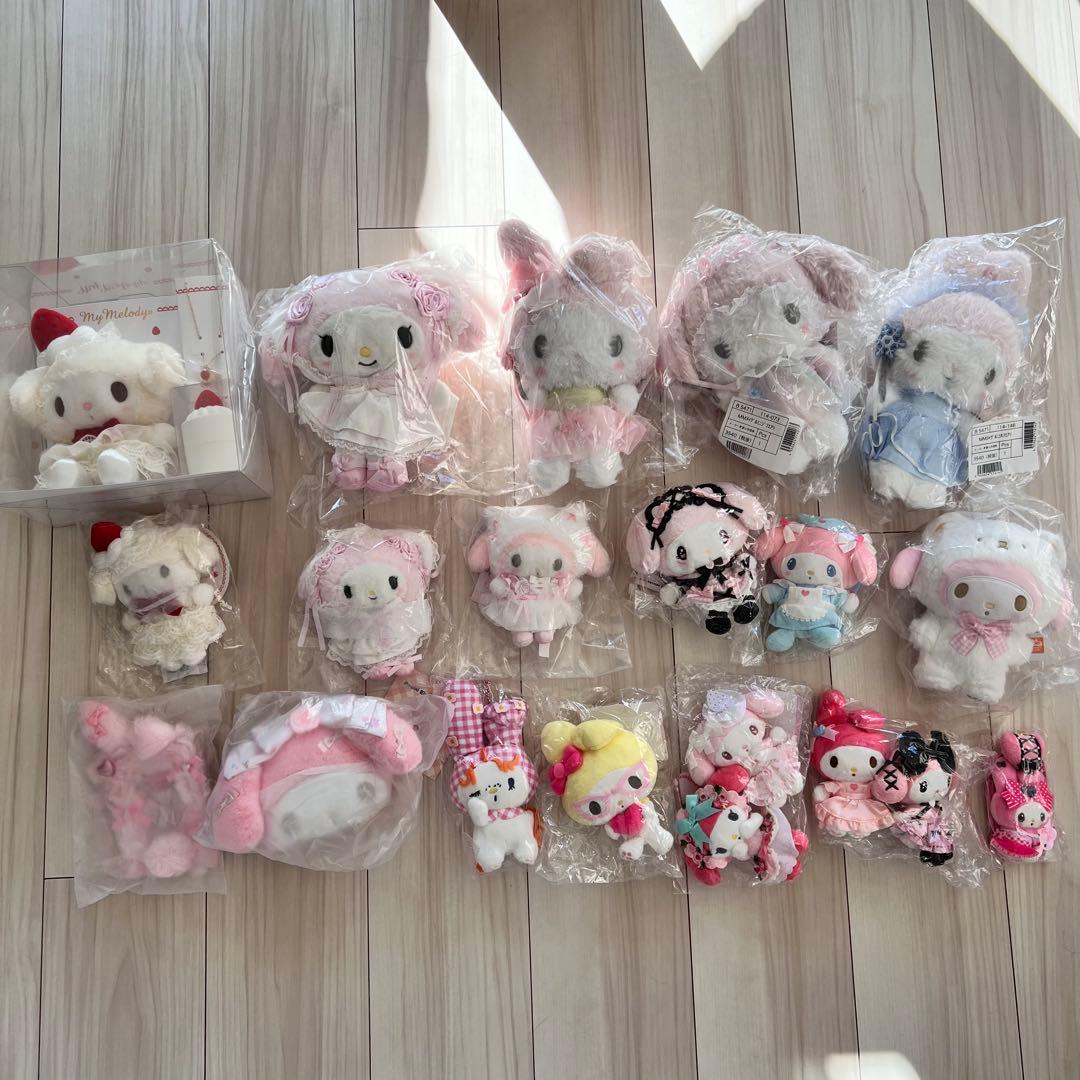 新品未使用　お顔厳選　20点　サンリオ　マイメロディ　ぬいぐるみ　マスコット