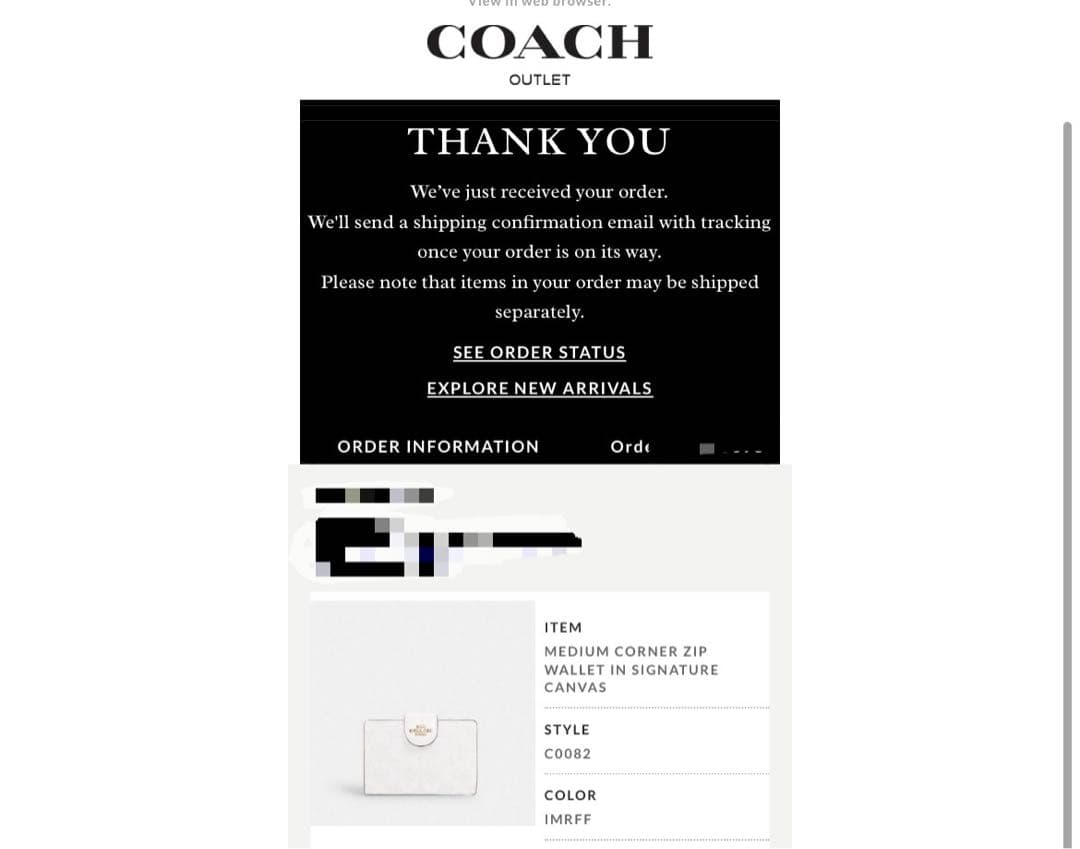 COACH コーチ　折り財布　シグネチャー チョーク　ホワイト　白色二つ折り財布