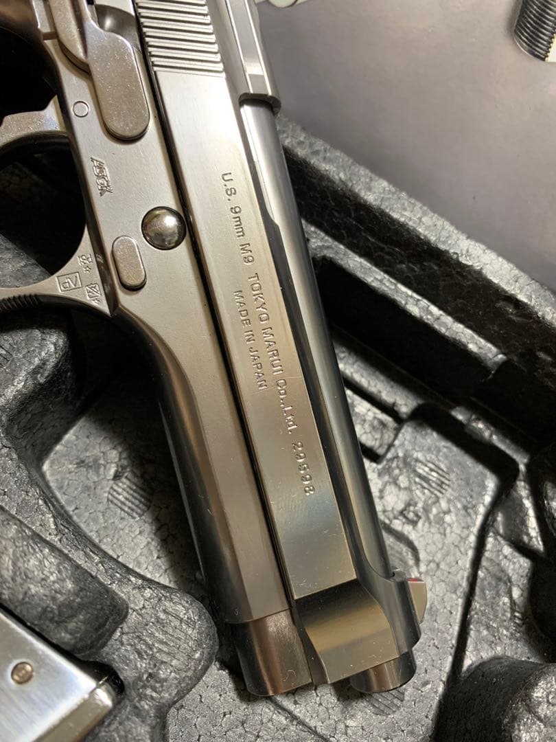 美品　東京マルイ ベレッタ M92F クロームステンレス　木目調グリップ