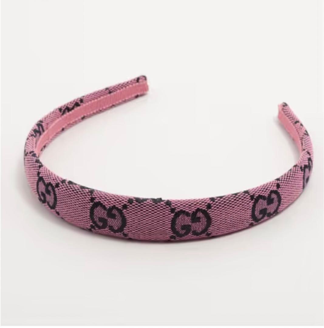 GUCCI GGロゴ カチューシャ　ピンク