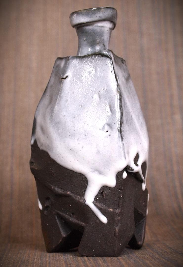 人気作家★隠崎隆一【師：人間国宝　伊勢崎淳】★白釉徳利