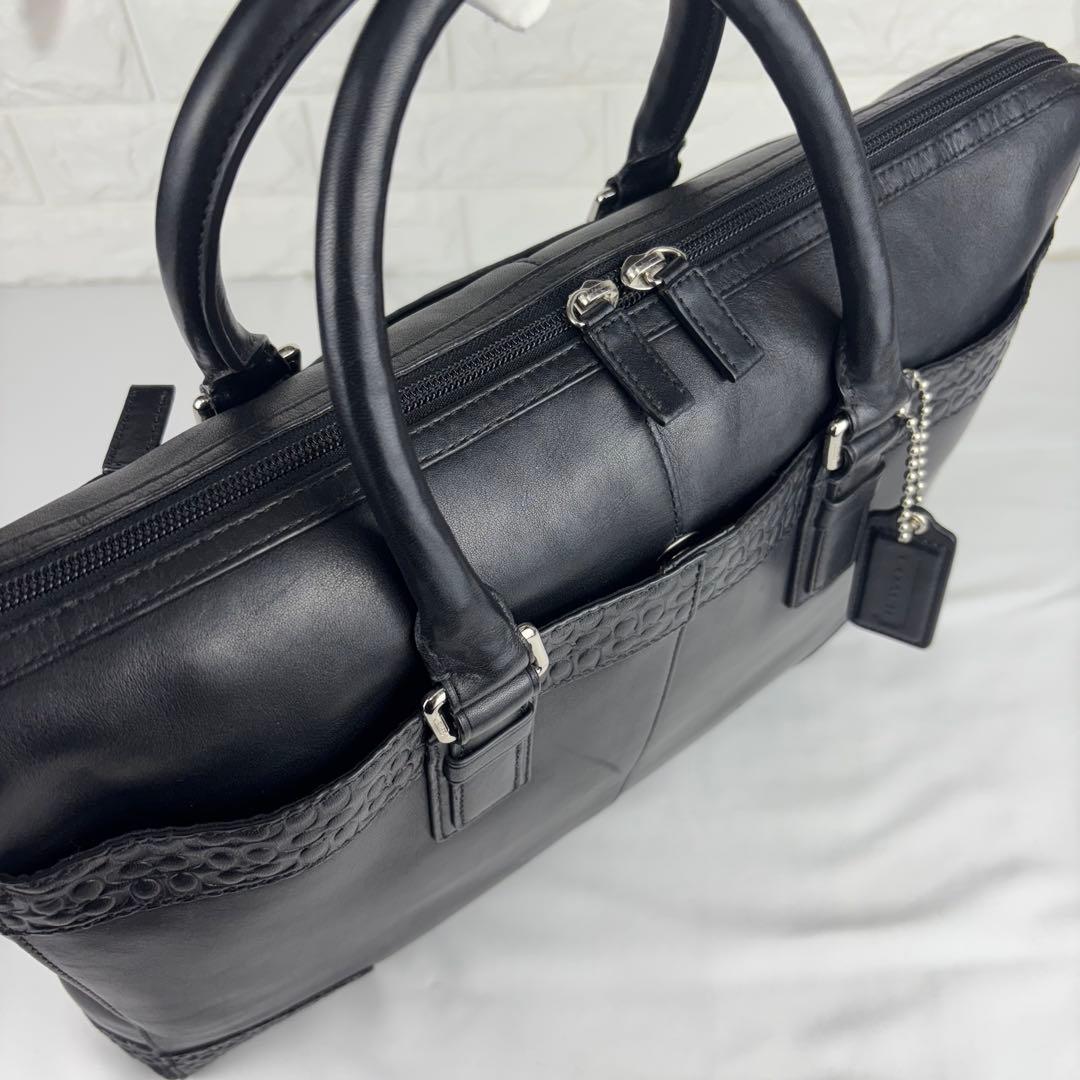 COACH コーチ F70454 レザー 2wayビジネスバッグ ブラック