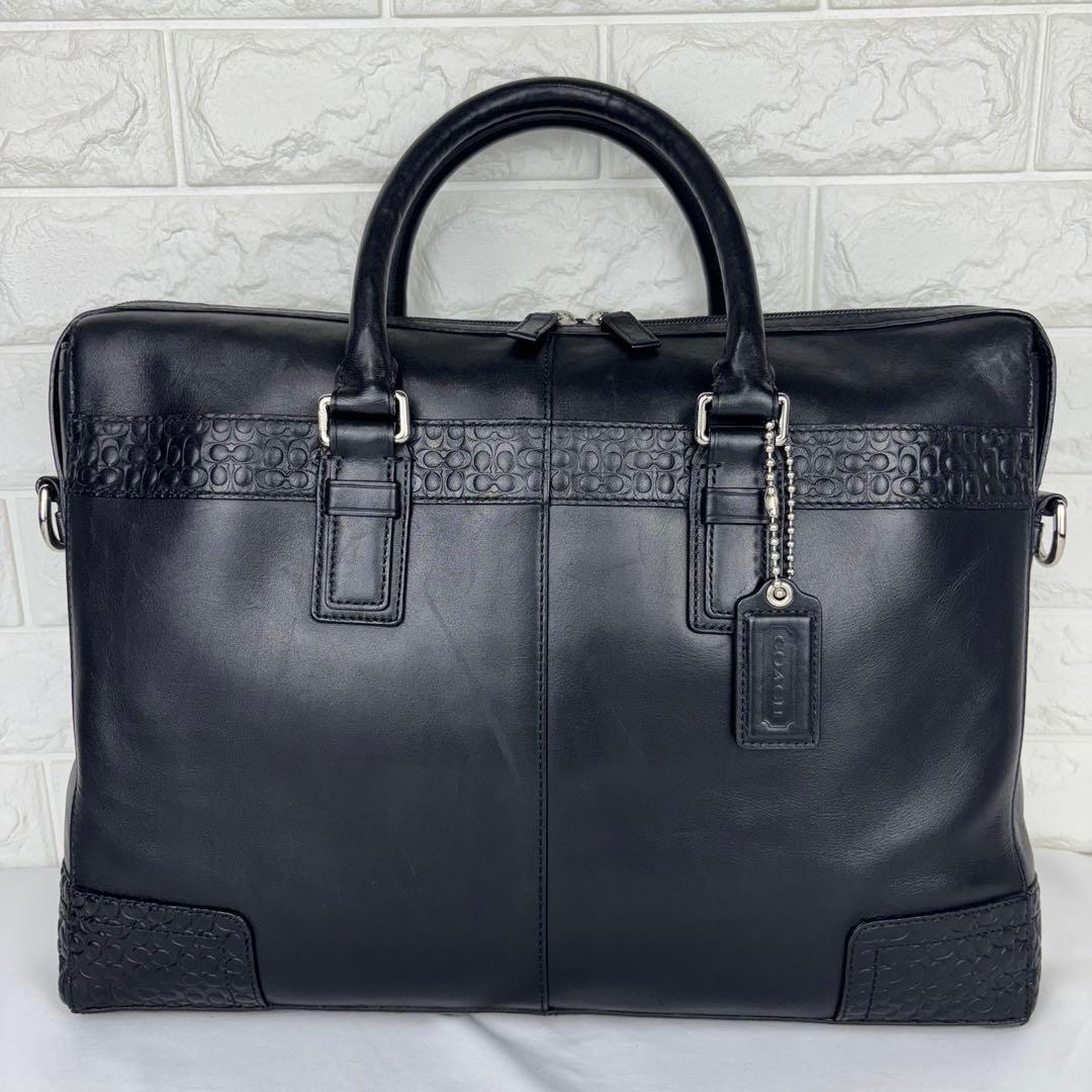 COACH コーチ F70454 レザー 2wayビジネスバッグ ブラック