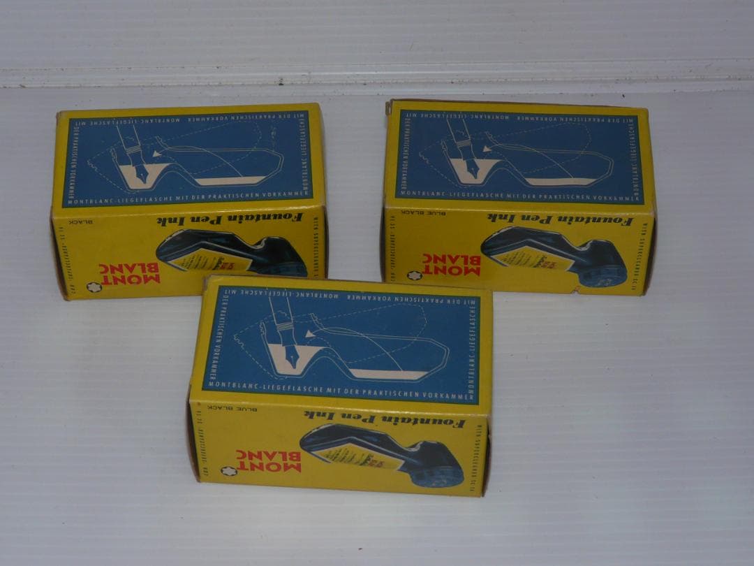 1960年代　モンブラン　ボトルインク　未開封　3個　黒　ブルーブラック 万年筆