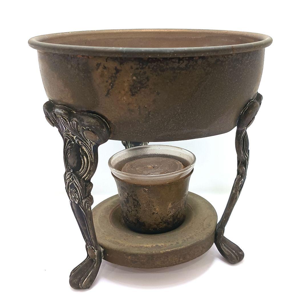 Y3122-85 時代物 フードウォーマー ウォーマーボウル 真鍮製