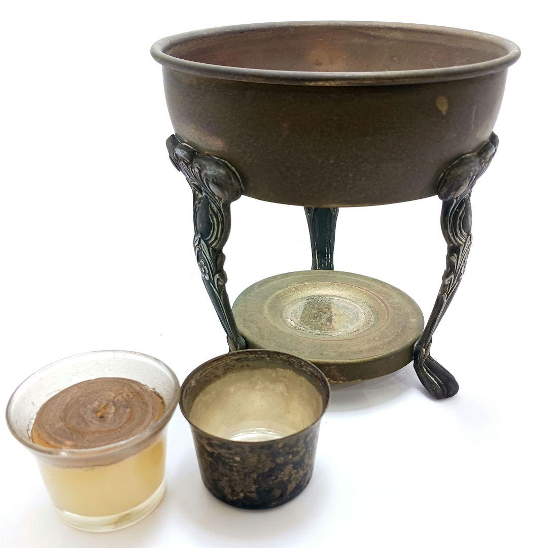 Y3122-85 時代物 フードウォーマー ウォーマーボウル 真鍮製