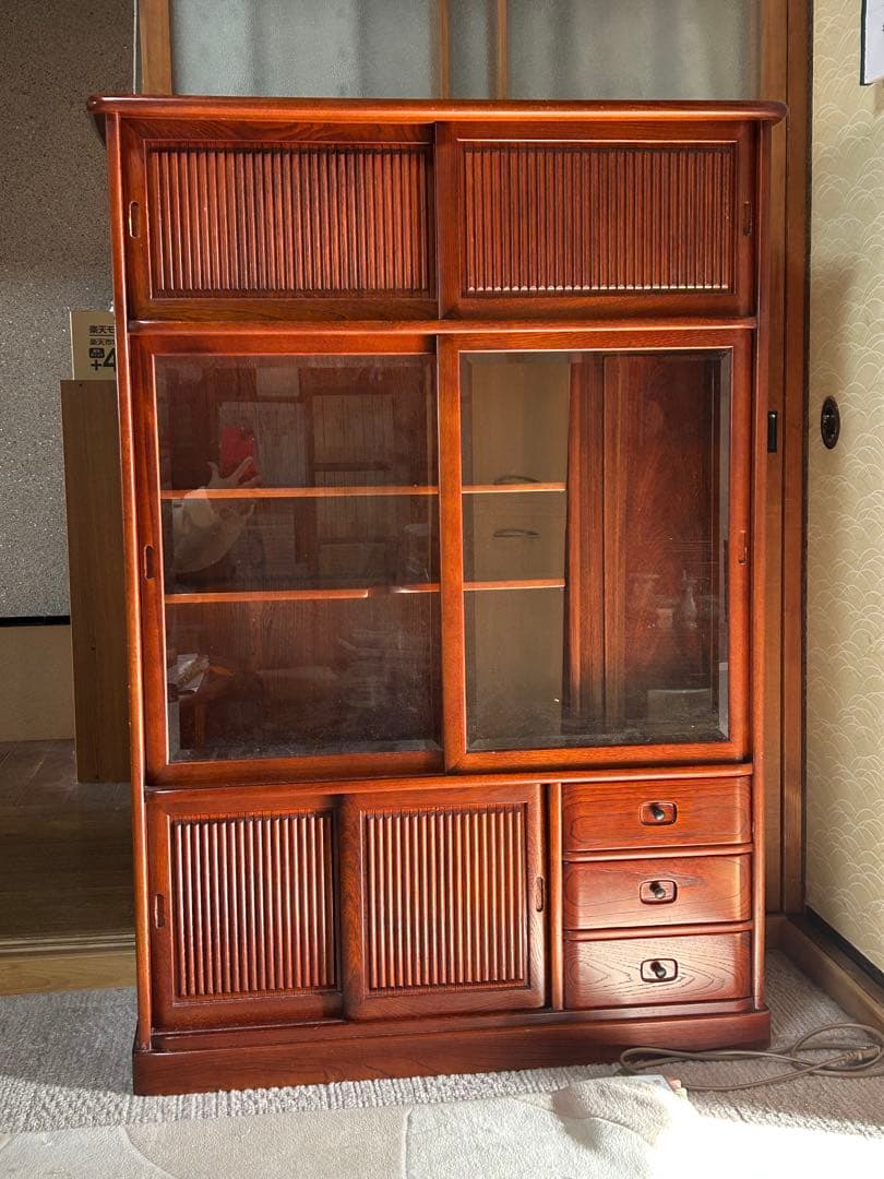 カリモク　茶箪笥　レトロ