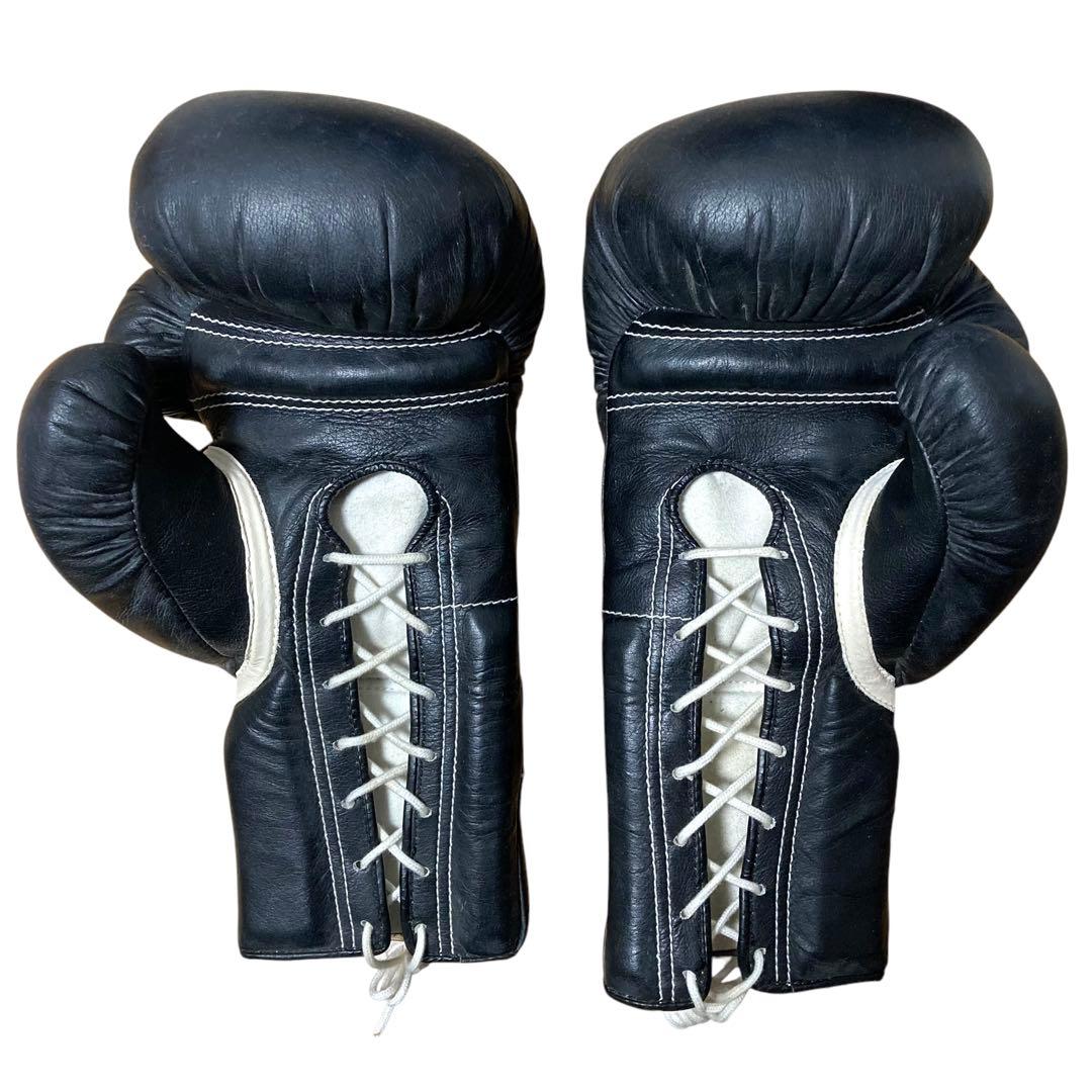 Winning ボクシンググローブ 14オンス 紐 黒