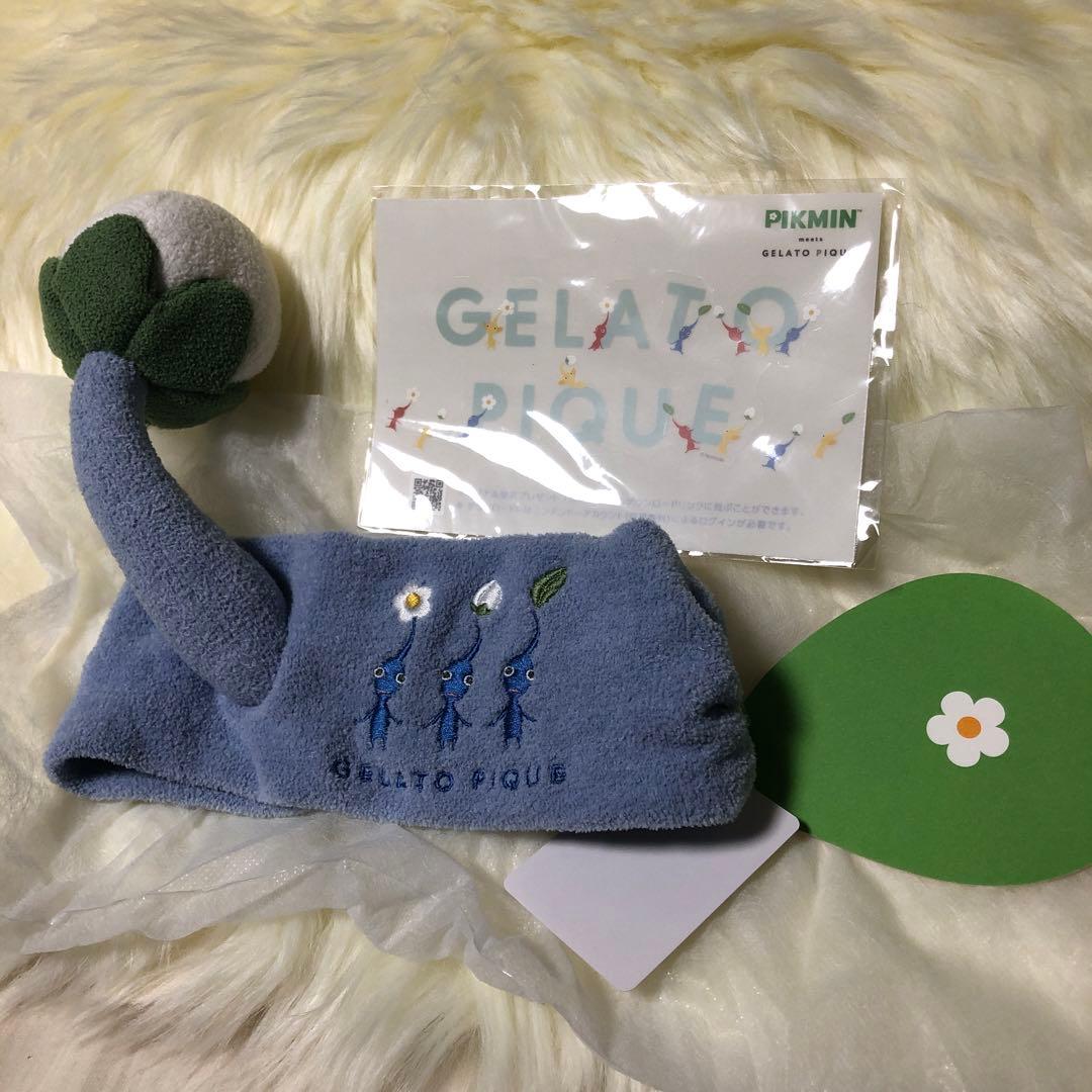 新品未使用　ジェラートピケ　PIKMINヘアバンド　青ピクミン　Nintendo
