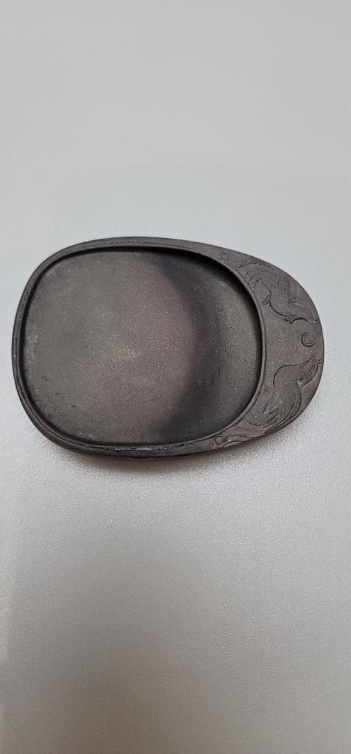 中国 楕円形 小硯 唐木 文房具