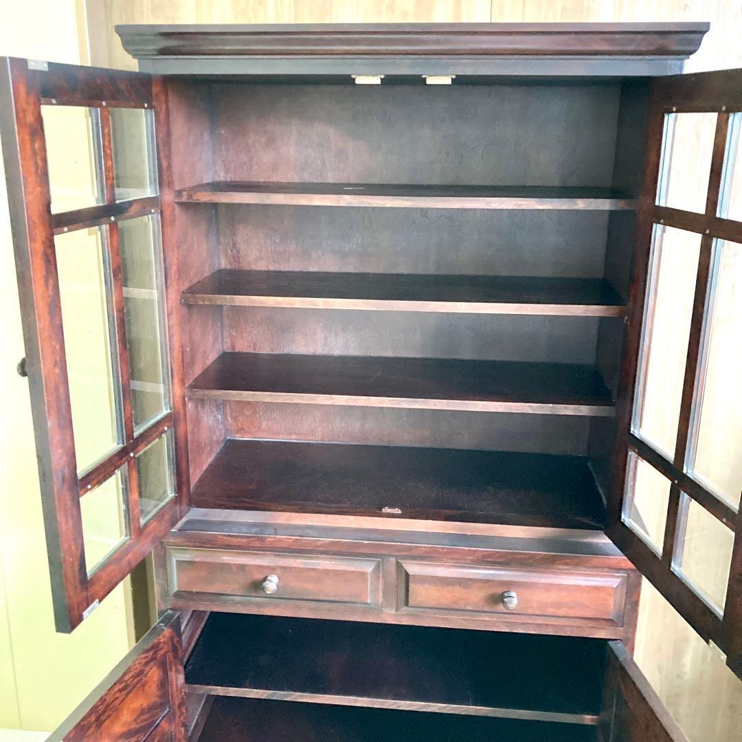 【良品】食器棚 ディスプレイ キャビネット収納棚 松本民芸家具