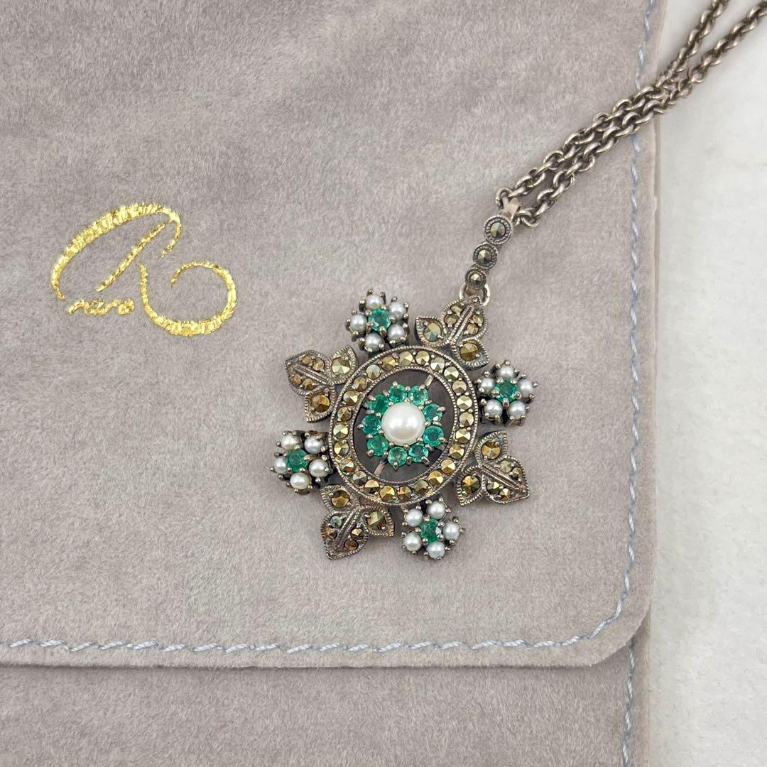 【碌山 Routan】【碌山 Routan】エメラルド、パールペンダント