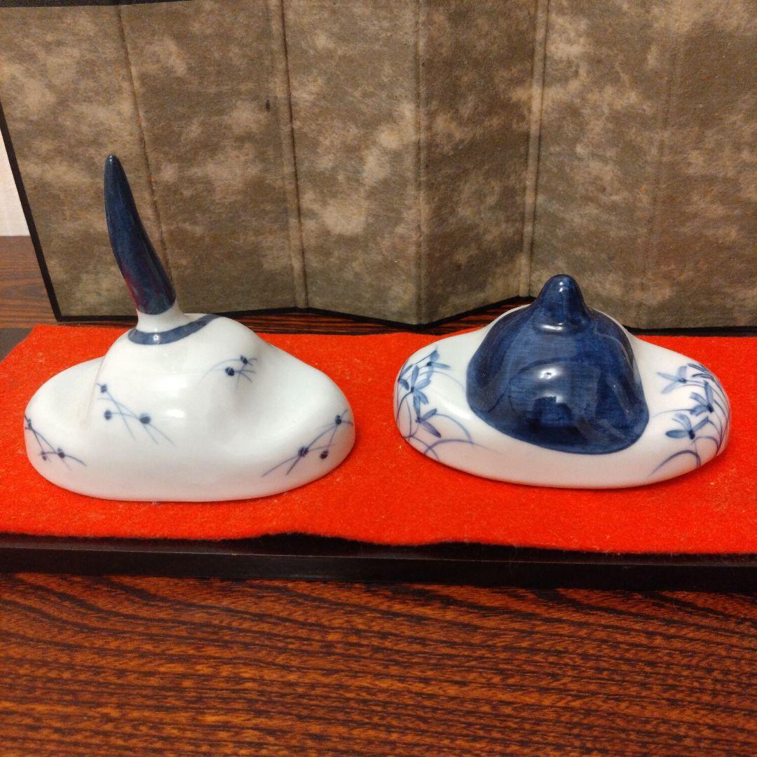 砥部雛　よし窯　雛人形　藍染の雛人形