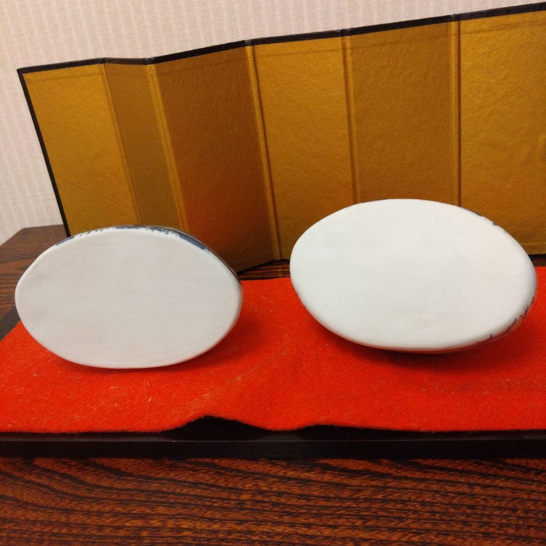 砥部雛　よし窯　雛人形　藍染の雛人形