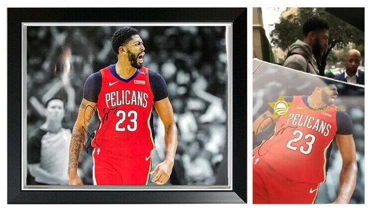 直筆サイン入り写真 アンソニー・デイビス ロサンゼルス・レイカーズ SA 鑑定済