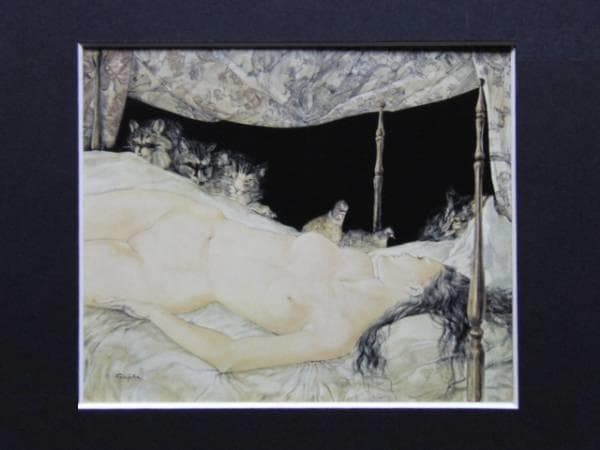 藤田嗣治、【夢】、希少な限定額装用画集画、新品高級額 額装付、状態良好