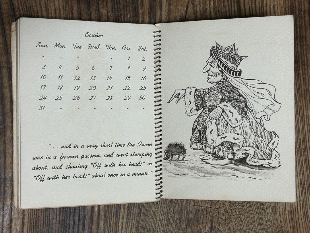 不思議の国のアリス 1943年カレンダー帳