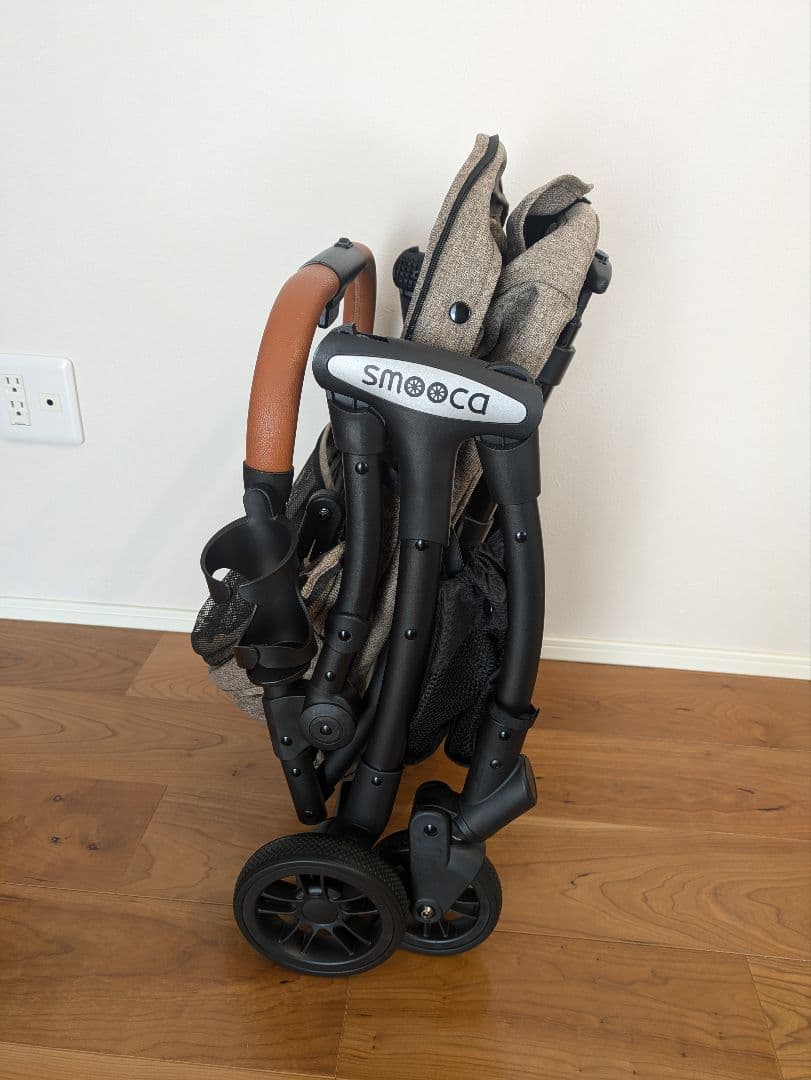 美品smooca ペットカート ブラウン折りたたみ