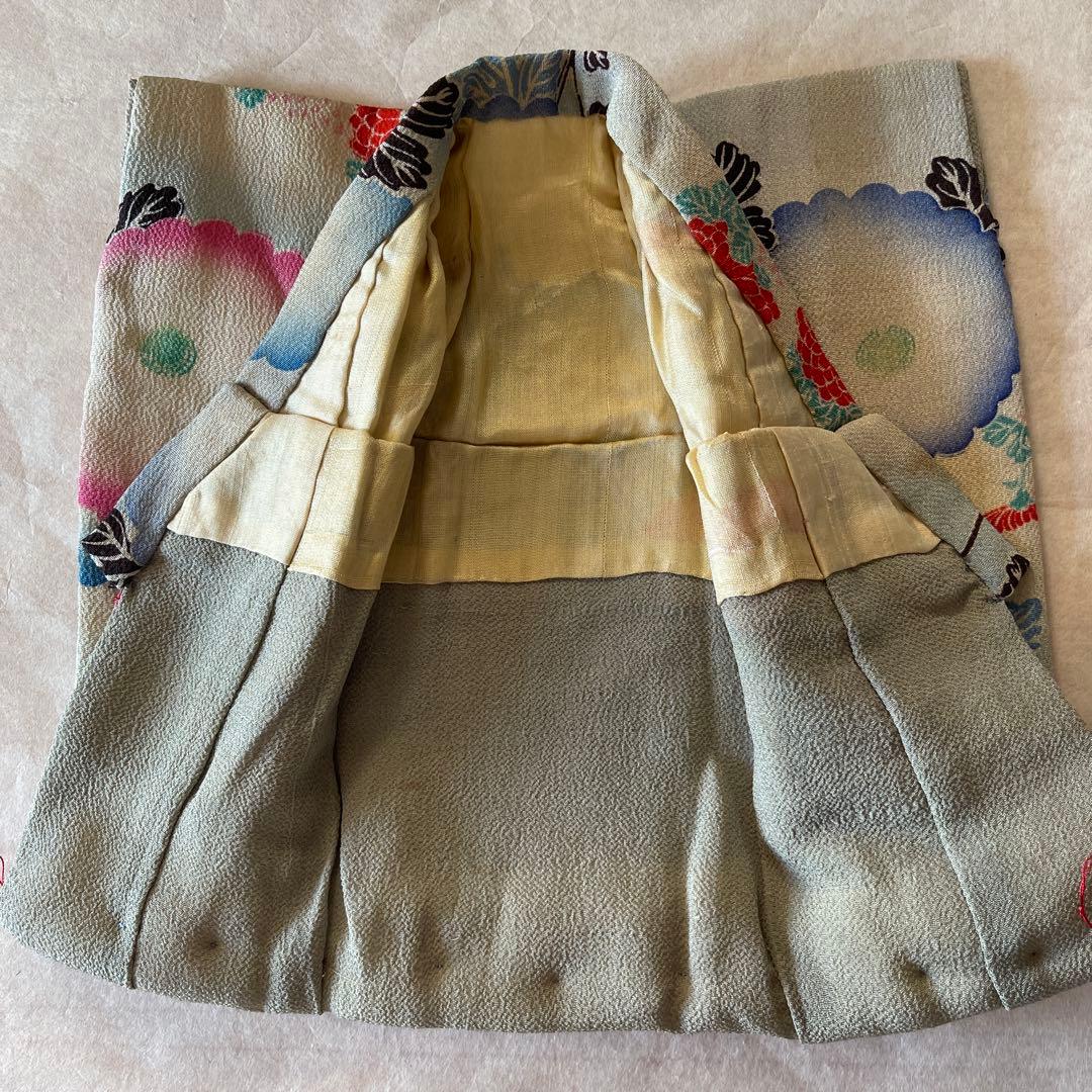 古布　江戸縮緬　人形の着物　6号　121211