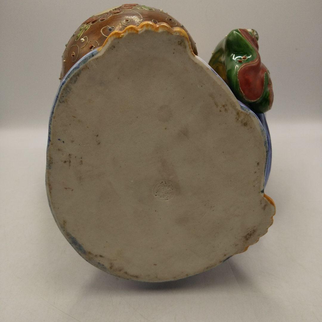 九谷焼　布袋様　染め付け　縁起置物　七福神