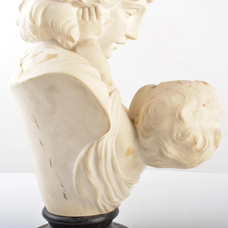 西洋美術　大理石彫刻　母子像　胸像　置物　C　4939A