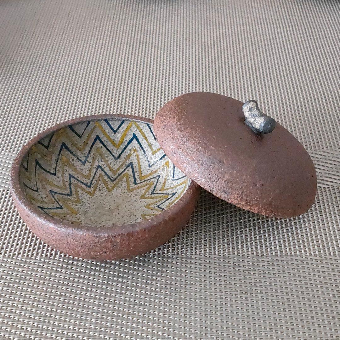 ベン・コーエン 焼締め口取蓋付き器 ６個