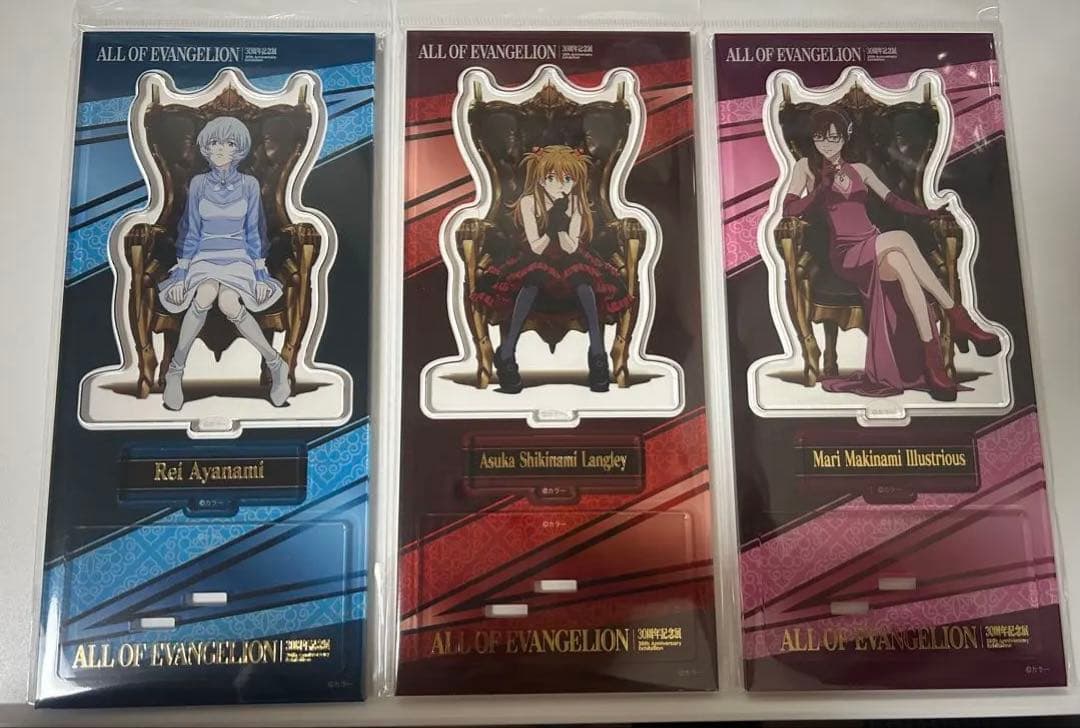 エヴァンゲリオン30周年記念展　アクリルスタンド　 アスカ　レイ　マリ