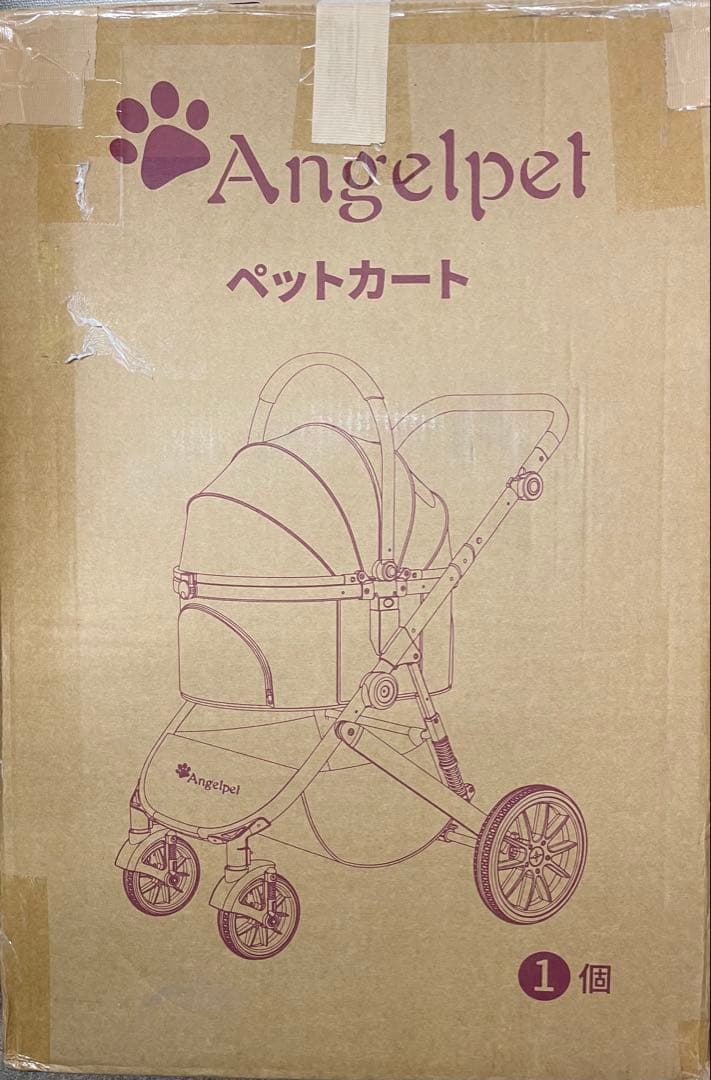 ペットカート 分離型 犬用 バギー いぬ用 4輪 前輪360°回転 カーキ