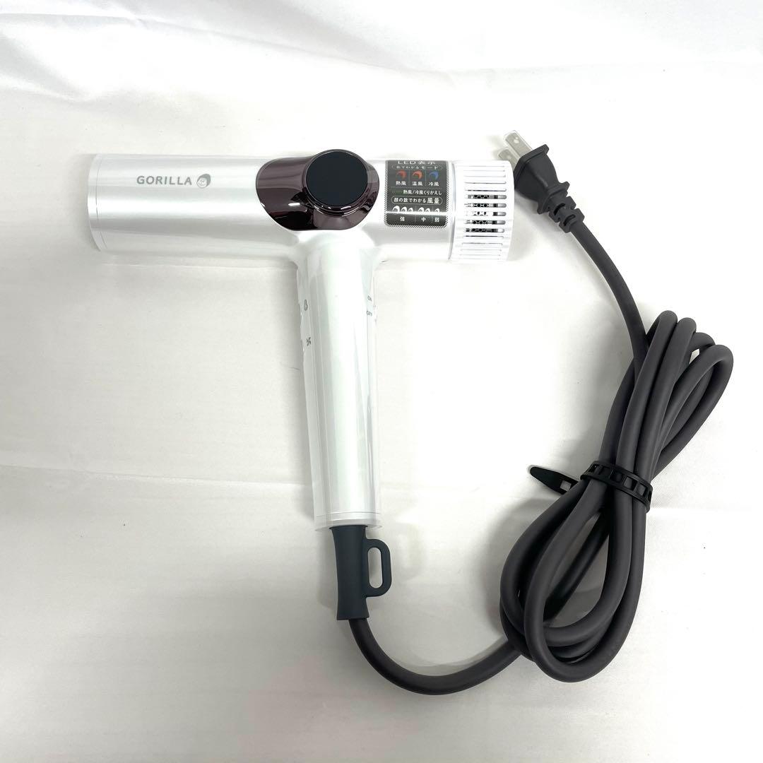 ドウシシャ ヘアドライヤー ゴリラのひとふき ホワイト GRD-2501