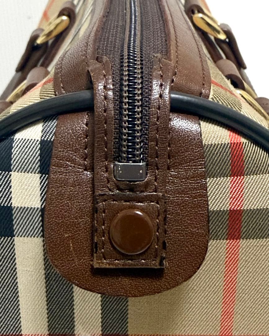 美品♪ オールド バーバリー Burberry ミニボストン ハンドバッグ