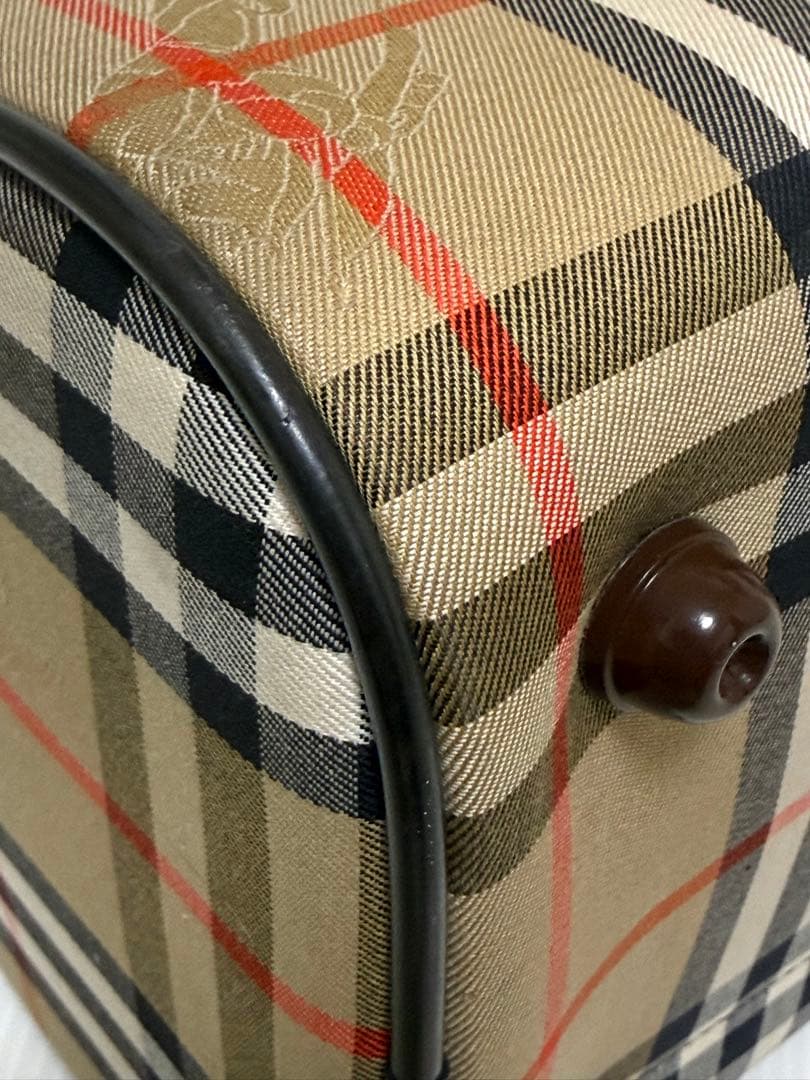 美品♪ オールド バーバリー Burberry ミニボストン ハンドバッグ